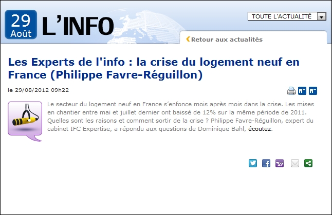Le cabinet IFC EXPERTISE FAVRE-REGUILLON intervient sur la crise du logement en France