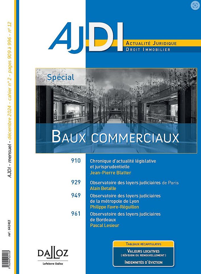 Septième Observatoire des loyers commerciaux (AJDI déc. 2024) Septième Observatoire des loyers commerciaux (AJDI déc. 2024)